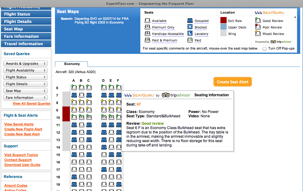 Seatalerts by Expertflyer